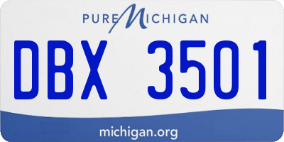 MI license plate DBX3501