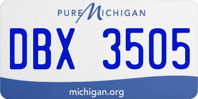 MI license plate DBX3505