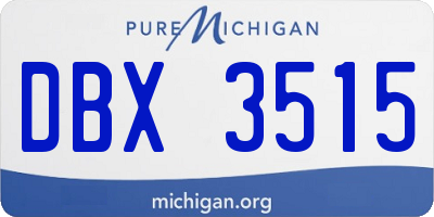 MI license plate DBX3515