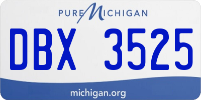 MI license plate DBX3525