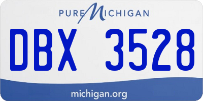 MI license plate DBX3528