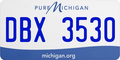 MI license plate DBX3530
