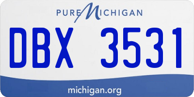 MI license plate DBX3531