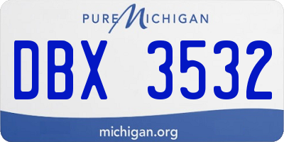 MI license plate DBX3532