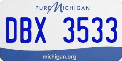 MI license plate DBX3533