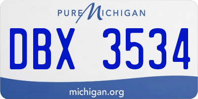 MI license plate DBX3534