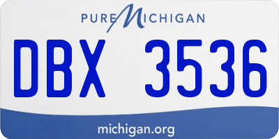 MI license plate DBX3536