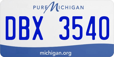 MI license plate DBX3540