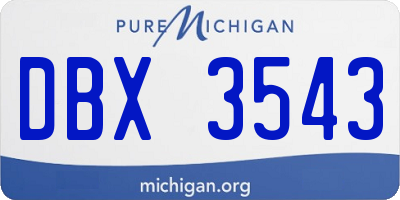 MI license plate DBX3543