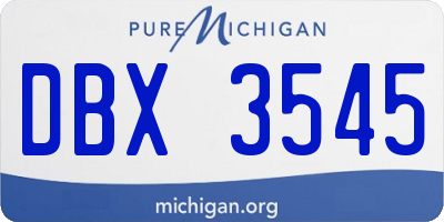MI license plate DBX3545