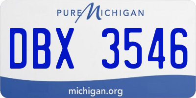 MI license plate DBX3546