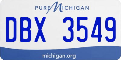 MI license plate DBX3549