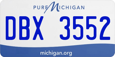MI license plate DBX3552