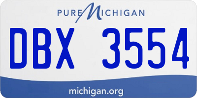 MI license plate DBX3554