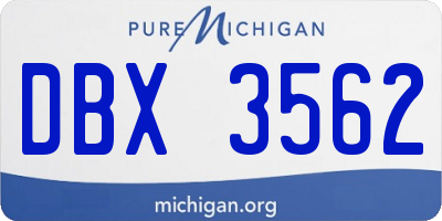 MI license plate DBX3562
