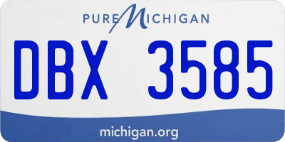 MI license plate DBX3585