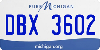 MI license plate DBX3602