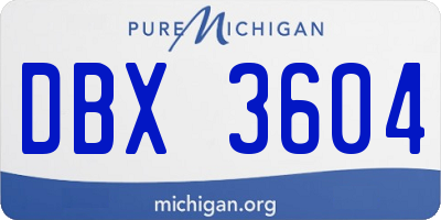 MI license plate DBX3604