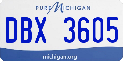 MI license plate DBX3605