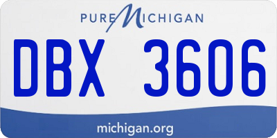 MI license plate DBX3606