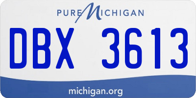 MI license plate DBX3613
