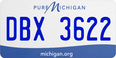 MI license plate DBX3622