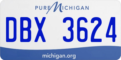 MI license plate DBX3624