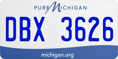 MI license plate DBX3626