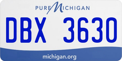 MI license plate DBX3630