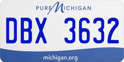 MI license plate DBX3632