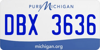 MI license plate DBX3636