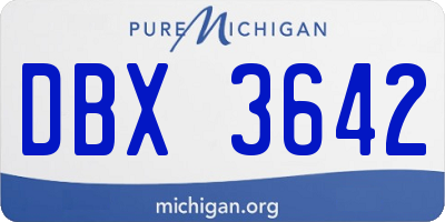 MI license plate DBX3642