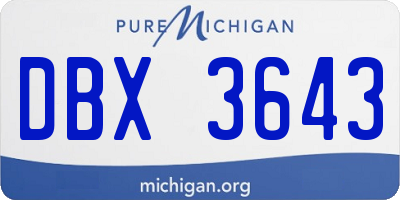 MI license plate DBX3643