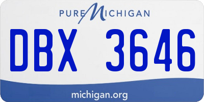 MI license plate DBX3646