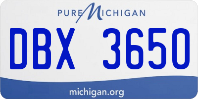 MI license plate DBX3650