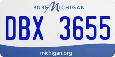 MI license plate DBX3655