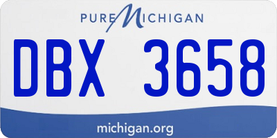 MI license plate DBX3658