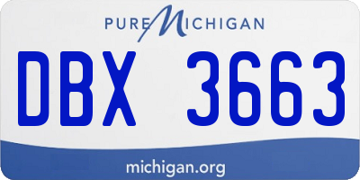 MI license plate DBX3663
