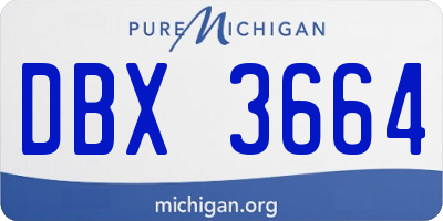 MI license plate DBX3664