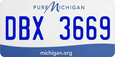 MI license plate DBX3669