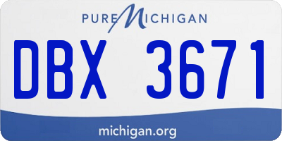 MI license plate DBX3671
