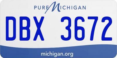MI license plate DBX3672