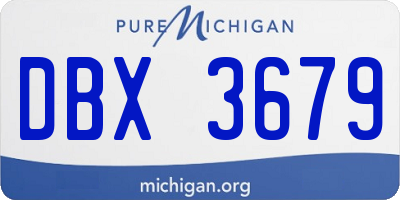 MI license plate DBX3679