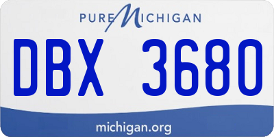 MI license plate DBX3680