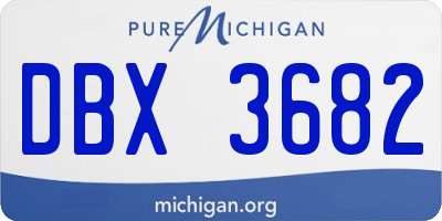 MI license plate DBX3682