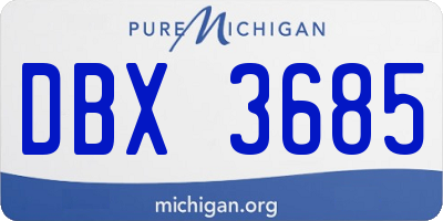 MI license plate DBX3685