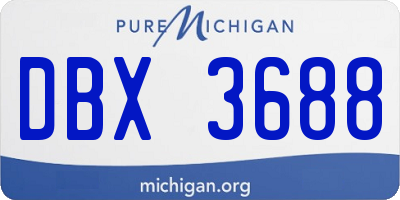 MI license plate DBX3688