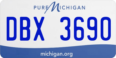 MI license plate DBX3690