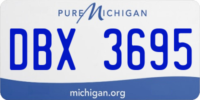 MI license plate DBX3695