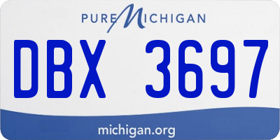 MI license plate DBX3697